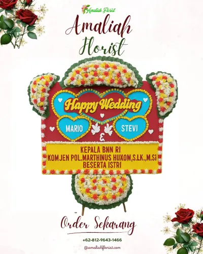 Karangan Papan Bunga Pernikahan di Tangkahan